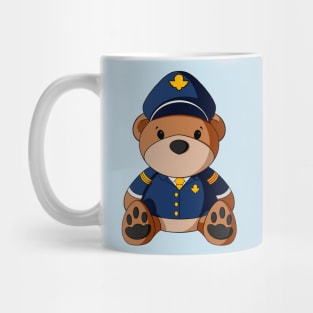 Male Pilot Teddy Bear Mug